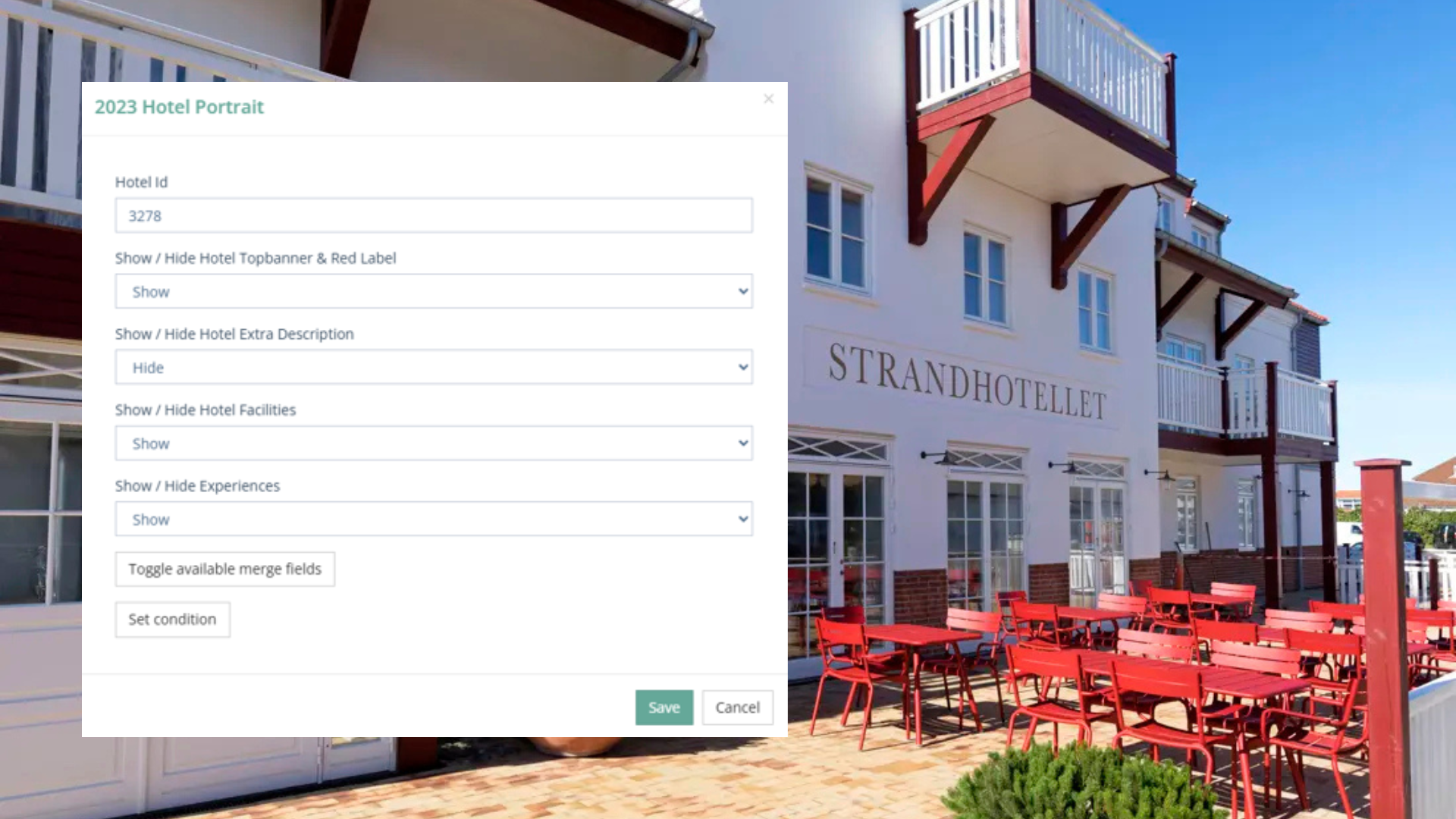 Stays hotelportræt-opsætning i Yulsn
